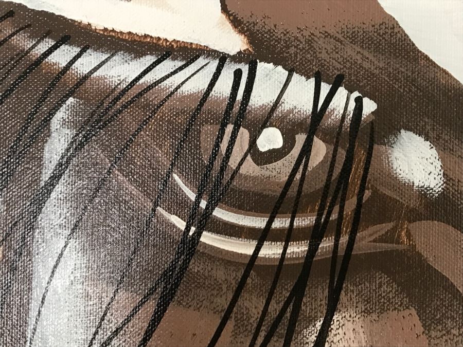 Large Z Gallerie Canvas Zebra Print By R. Atkins Retails $349 48 X 60 [Photo 4]