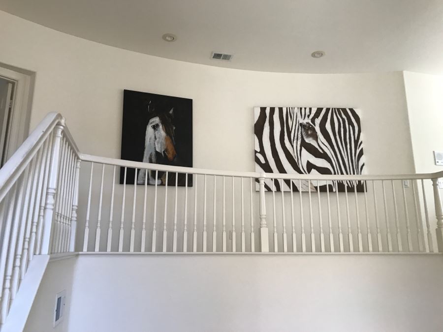 Large Z Gallerie Canvas Zebra Print By R. Atkins Retails 349 48 X 60