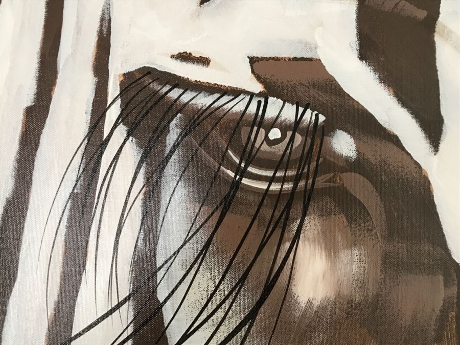 Large Z Gallerie Canvas Zebra Print By R. Atkins Retails 349 48 X 60