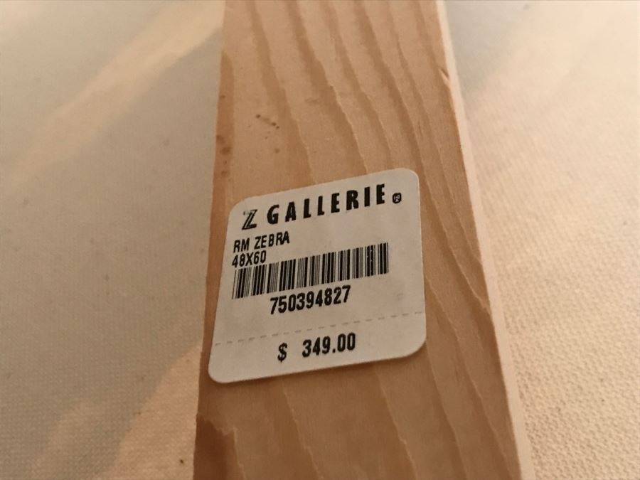 Large Z Gallerie Canvas Zebra Print By R. Atkins Retails $349 48 X 60 [Photo 7]