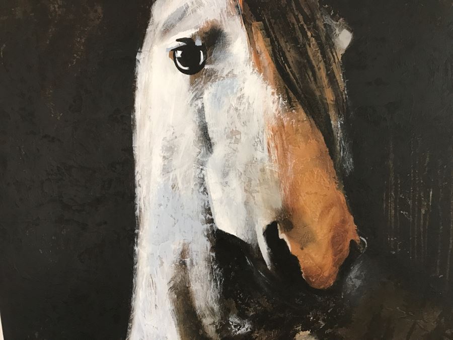 Large Z Gallerie Canvas Horse Print By R. Atkins Retails 349 48 X 25