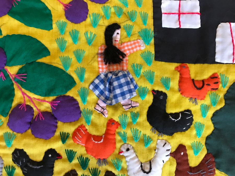 Detailed Guatemalan Embroidery Hanging Kids Playing [Photo 6]