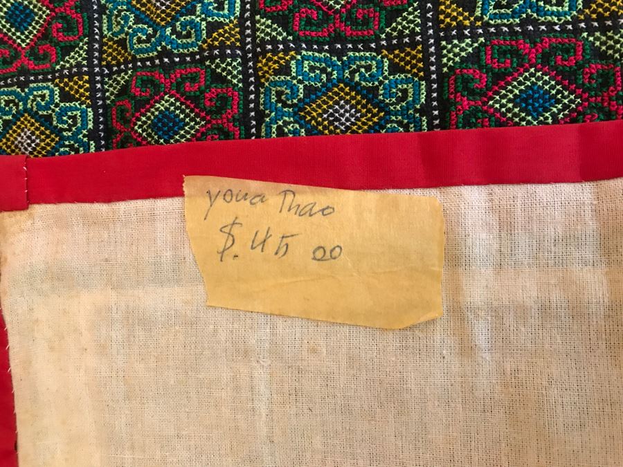 Vintage Detailed Hmong Pandau Embroidery Needlework Wall Hanging [Photo 8]