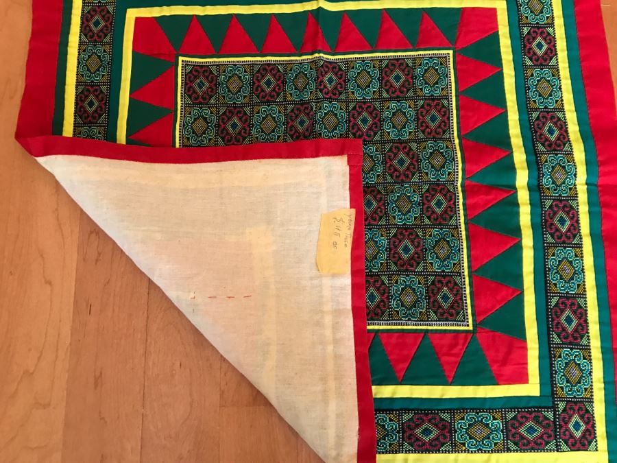 Vintage Detailed Hmong Pandau Embroidery Needlework Wall Hanging [Photo 7]