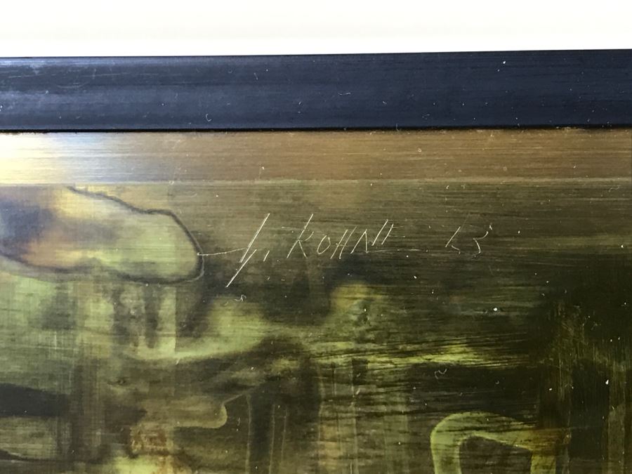 1973 Bernhard Rohne Original Acid Etched Copper Abstract Painting [Photo 8]