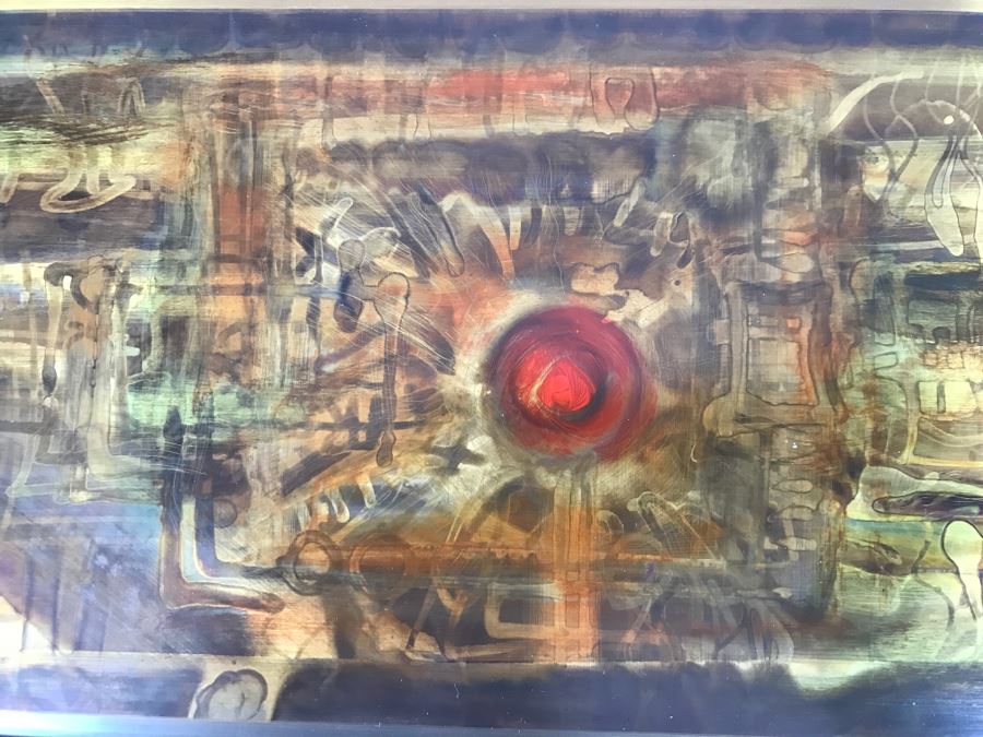 1973 Bernhard Rohne Original Acid Etched Copper Abstract Painting [Photo 7]