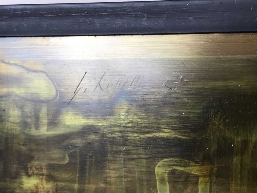 1973 Bernhard Rohne Original Acid Etched Copper Abstract Painting [Photo 12]
