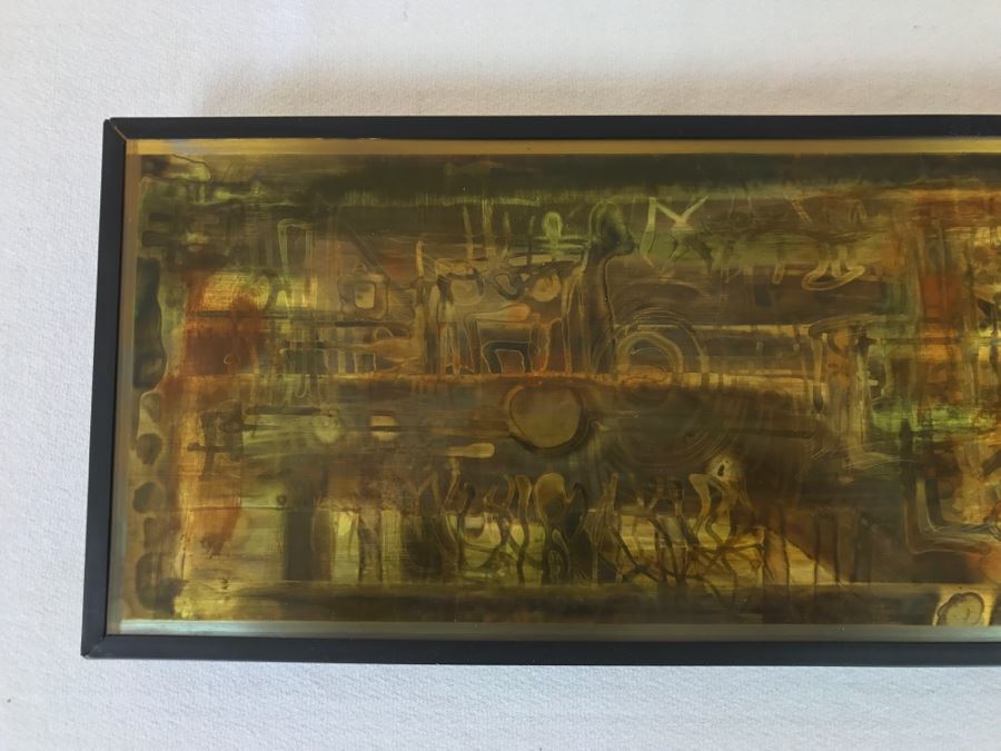 1973 Bernhard Rohne Original Acid Etched Copper Abstract Painting [Photo 4]