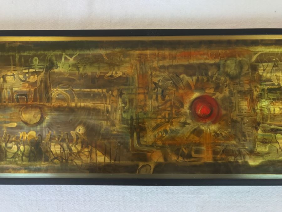 1973 Bernhard Rohne Original Acid Etched Copper Abstract Painting [Photo 5]