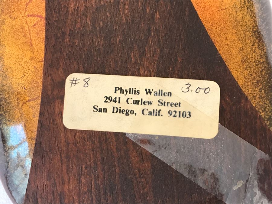 Phyllis Wallen Mid-Century Enamel On Copper Artwork With Stand San Diego [Photo 7]
