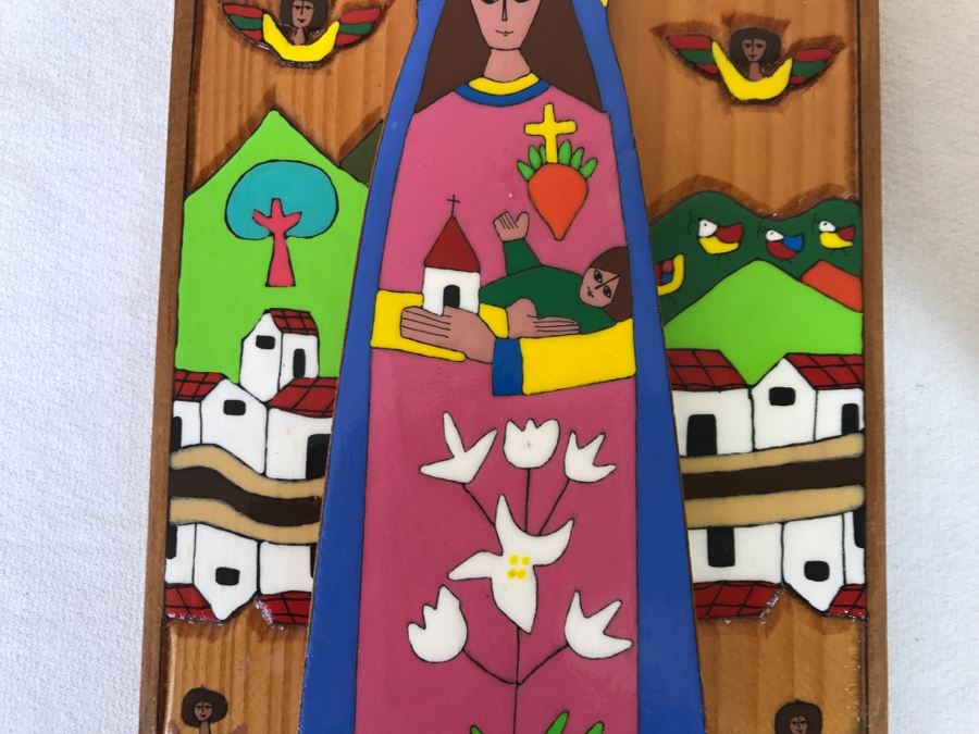 Hand Painted Board Wall Hanging From El Salvador [Photo 5]