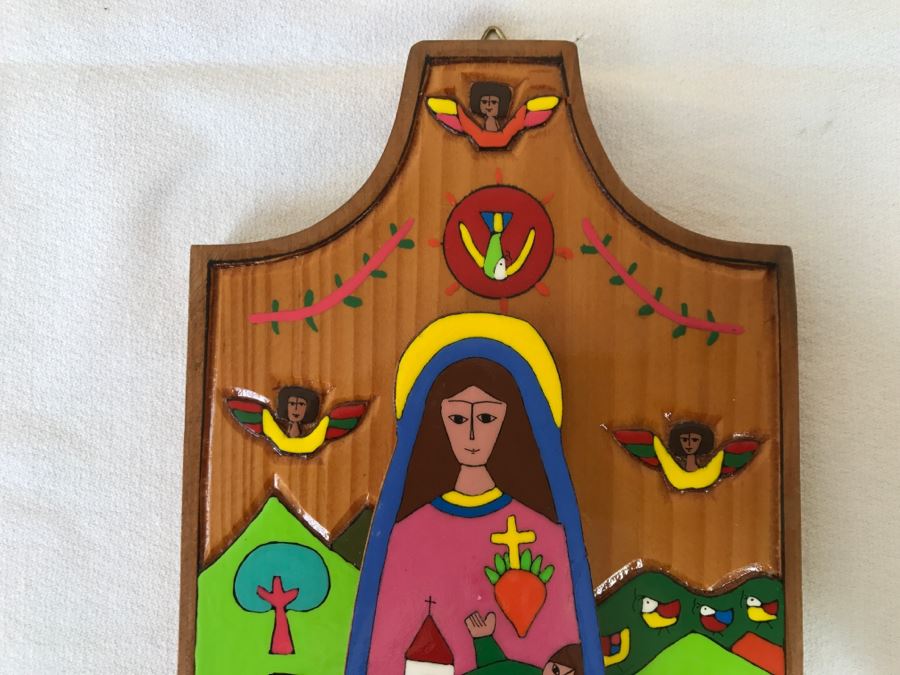 Hand Painted Board Wall Hanging From El Salvador [Photo 3]