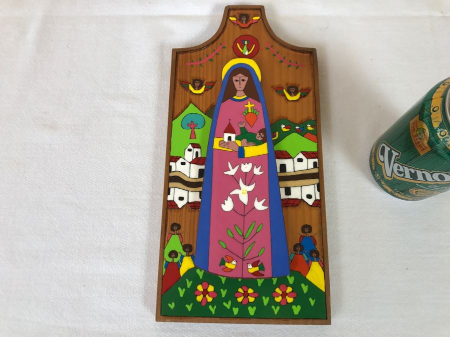 Hand Painted Board Wall Hanging From El Salvador