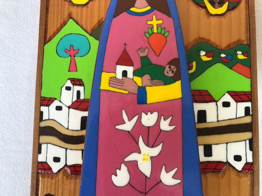 Hand Painted Board Wall Hanging From El Salvador [Photo 7]