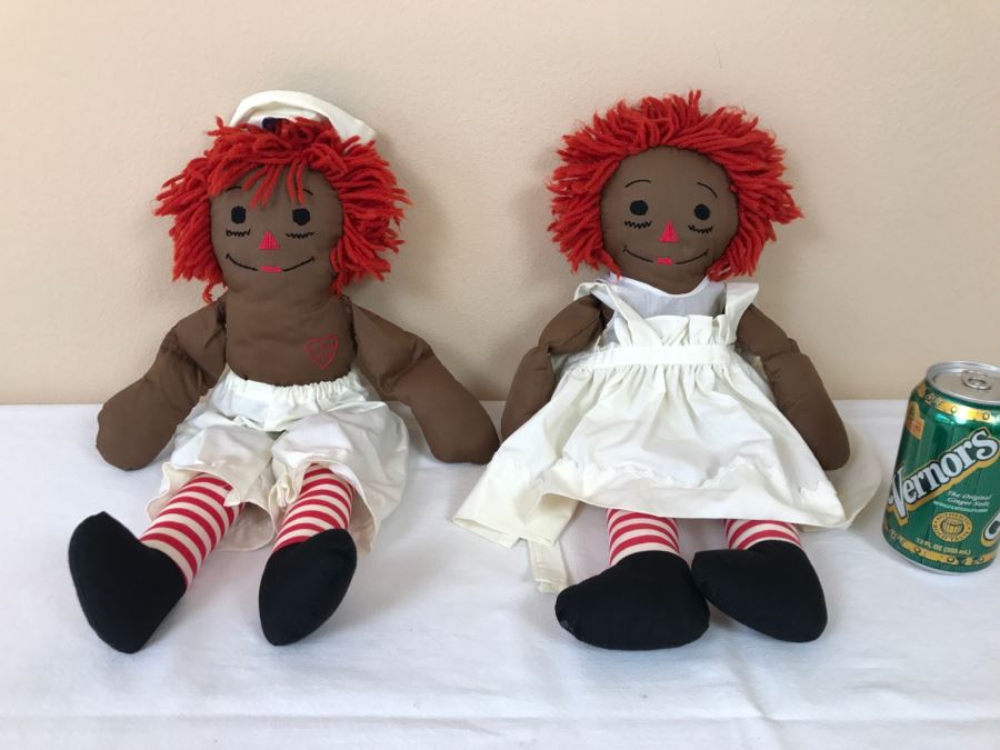 Black Raggedy Ann And Andy Dolls By Hand Made Fyrne Bemiller [Photo 1]