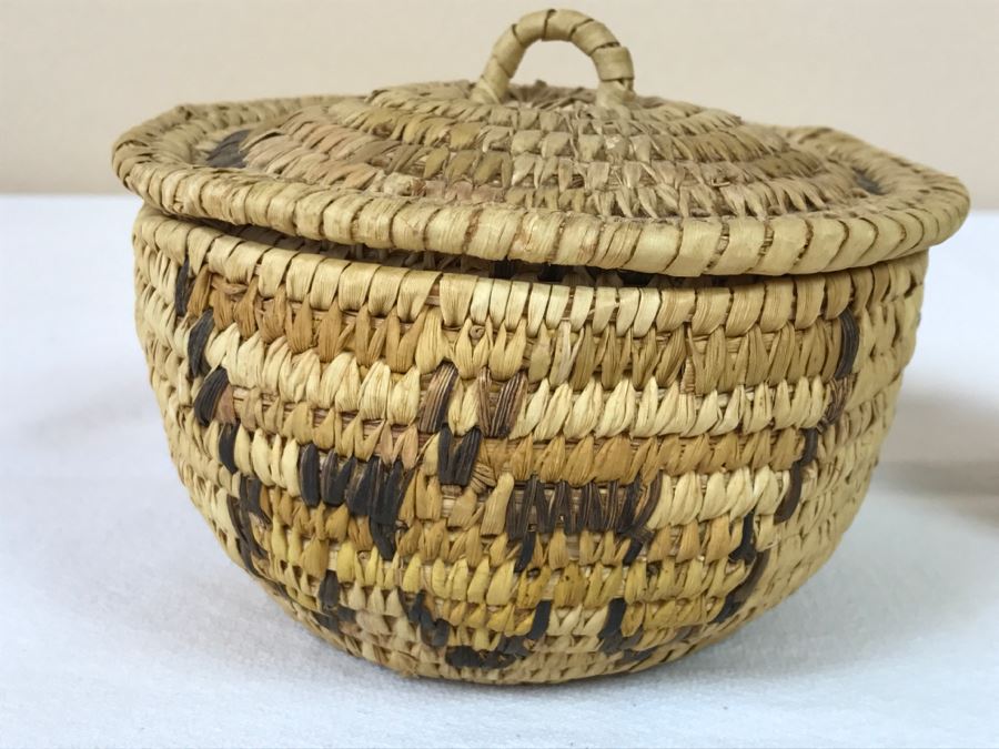 Native American Indian Basket With Lid [Photo 8]