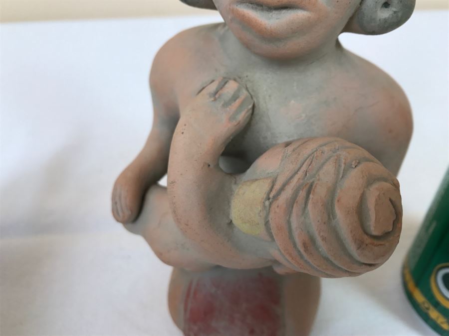 Pair Of Reproduction Mayan Clay Mother And Child Sculptures [Photo 13]