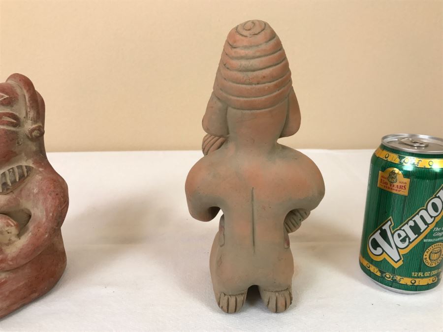 Pair Of Reproduction Mayan Clay Mother And Child Sculptures [Photo 15]