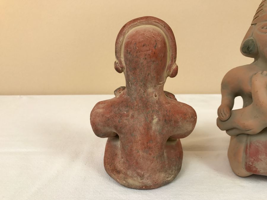 Pair Of Reproduction Mayan Clay Mother And Child Sculptures [Photo 6]