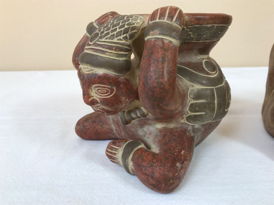 Pair Of Reproduction Mayan Clay Sculptures [Photo 10]