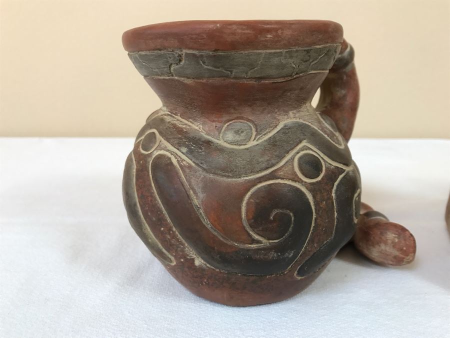 Pair Of Reproduction Mayan Clay Sculptures [Photo 8]