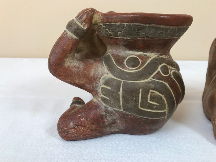 Pair Of Reproduction Mayan Clay Sculptures [Photo 9]