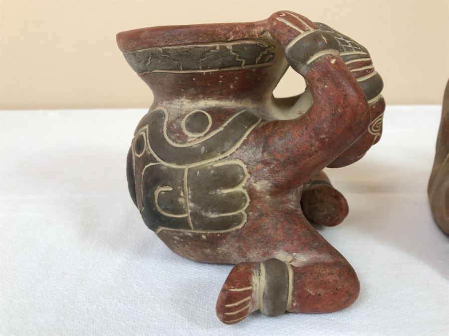 Pair Of Reproduction Mayan Clay Sculptures [Photo 7]