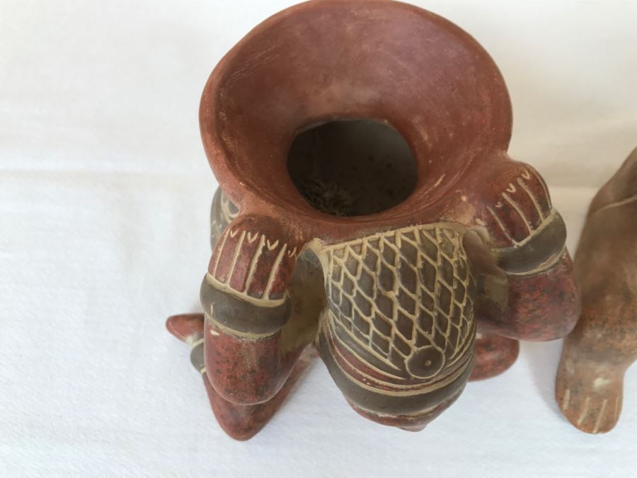 Pair Of Reproduction Mayan Clay Sculptures [Photo 5]