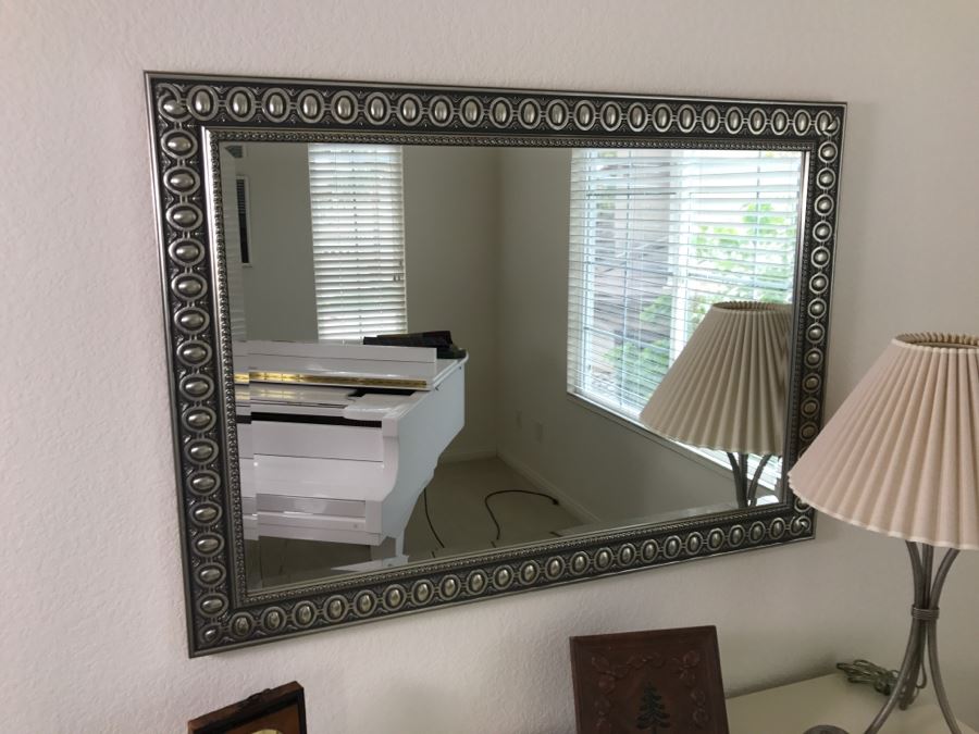 Silver Tone Designer Beveled Glass Mirror [Photo 2]