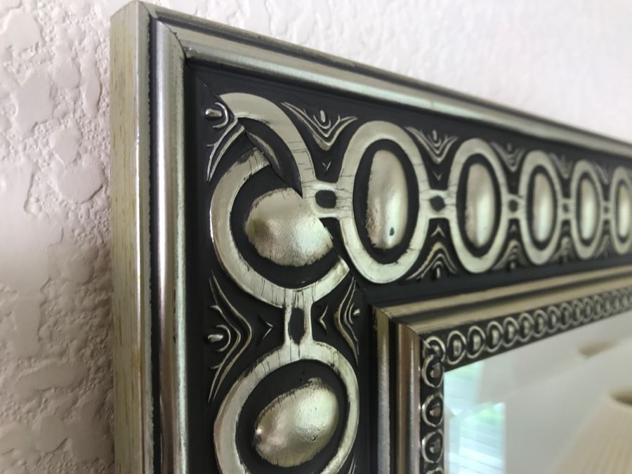 Silver Tone Designer Beveled Glass Mirror [Photo 3]