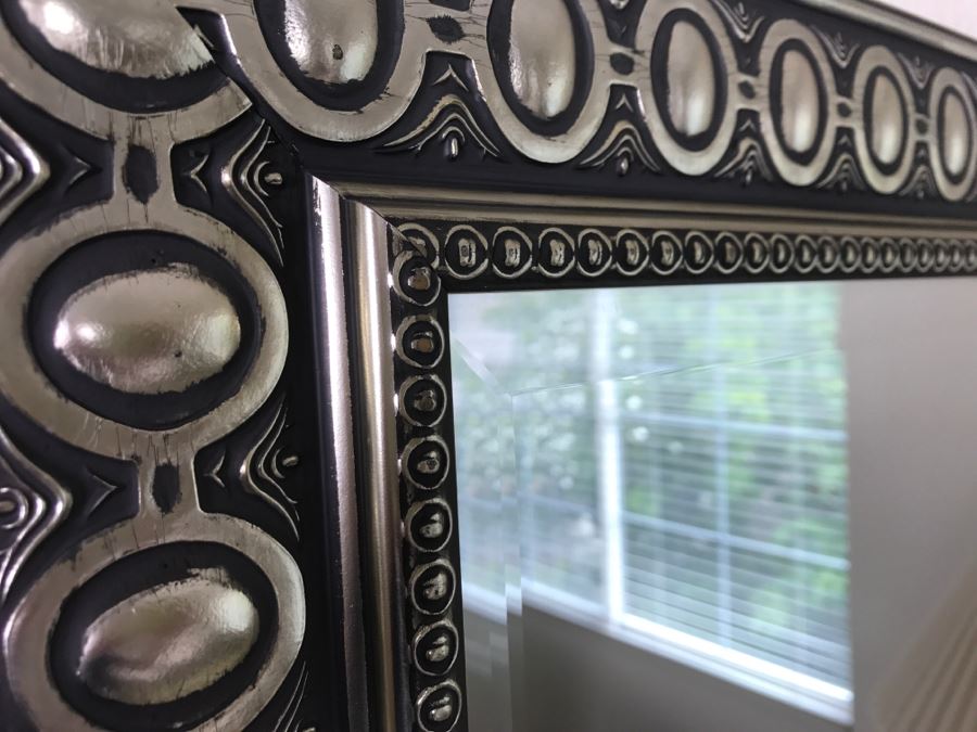 Silver Tone Designer Beveled Glass Mirror [Photo 4]