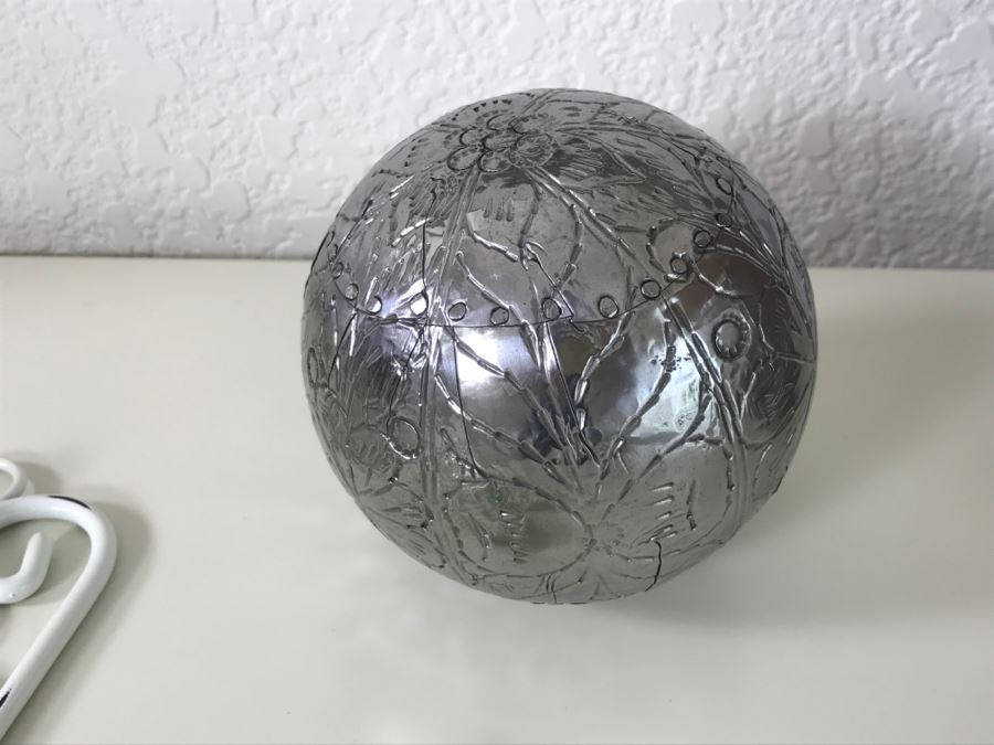 Items Shown On Cabinet: Metal Table Lamp, Decorative Clock, Cross, Decorative Plaque With Stand And Decorative Metal Ball [Photo 5]