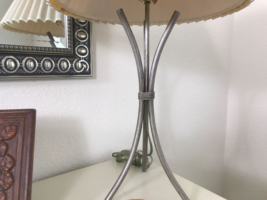 Items Shown On Cabinet: Metal Table Lamp, Decorative Clock, Cross, Decorative Plaque With Stand And Decorative Metal Ball [Photo 3]