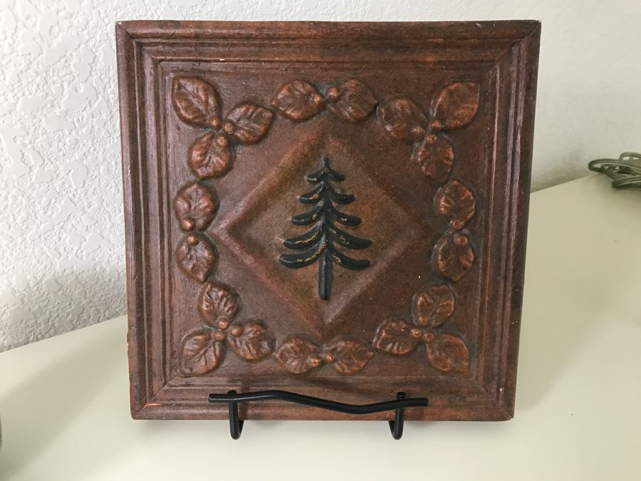 Items Shown On Cabinet: Metal Table Lamp, Decorative Clock, Cross, Decorative Plaque With Stand And Decorative Metal Ball [Photo 6]