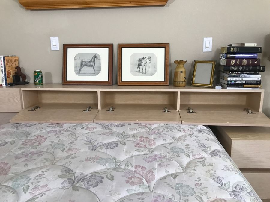 Modern Queen Size Platform Bed With Headboard And Pair Of Nightstands [Photo 9]