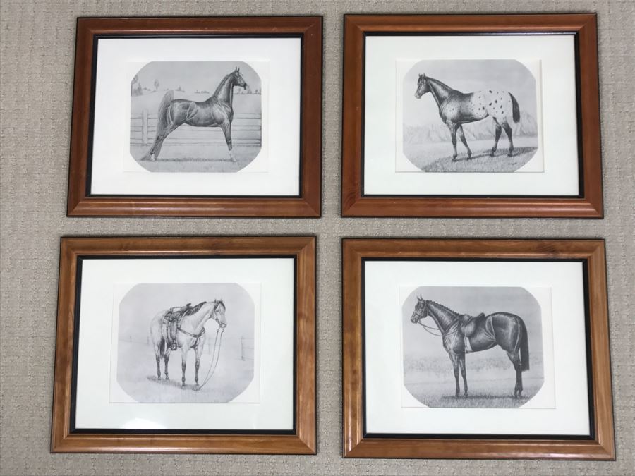 Set Of (4) Framed Horse Prints [Photo 1]