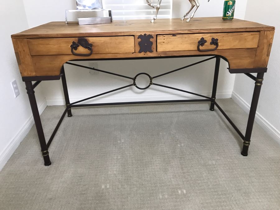 Rustic Writing Table Desk With Desk Chair 50'W X 26'D X 31'H [Photo 3]