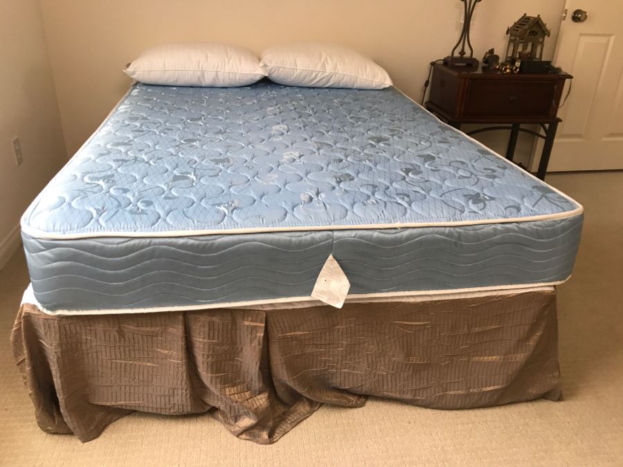 full size bed with boxspring and mattress