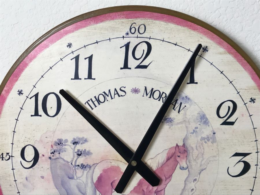 Reproduction Thomas Morgan Horse Battery Operated Wall Clock [Photo 2]