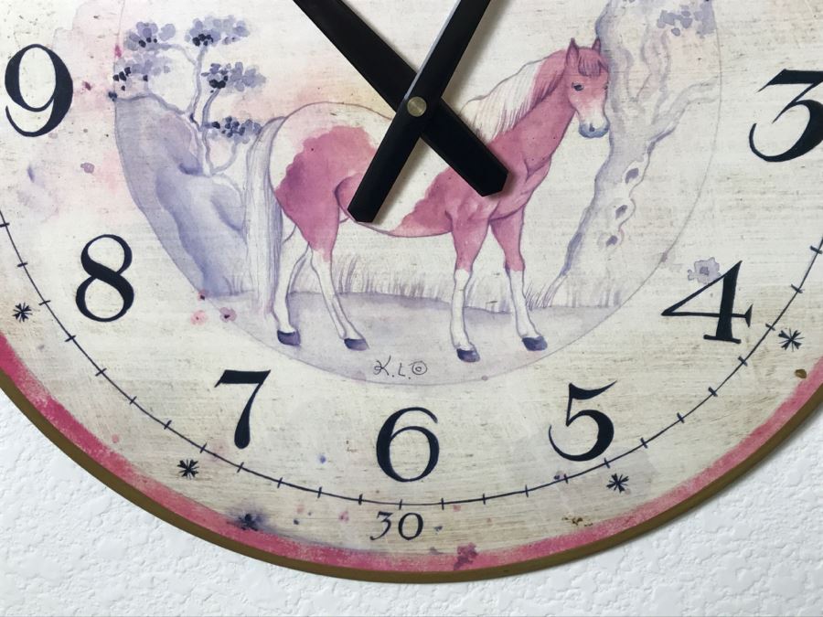 Reproduction Thomas Morgan Horse Battery Operated Wall Clock [Photo 3]