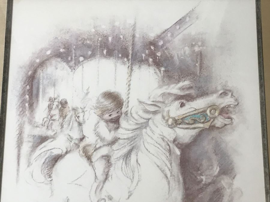 Limited Edition Carousell Horse Print By M. Zapp 9 Of 3000 Hand Signed By Artist [Photo 3]