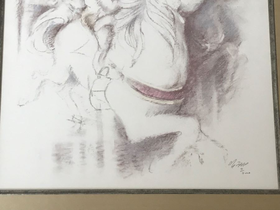 Limited Edition Carousell Horse Print By M. Zapp 9 Of 3000 Hand Signed By Artist [Photo 4]