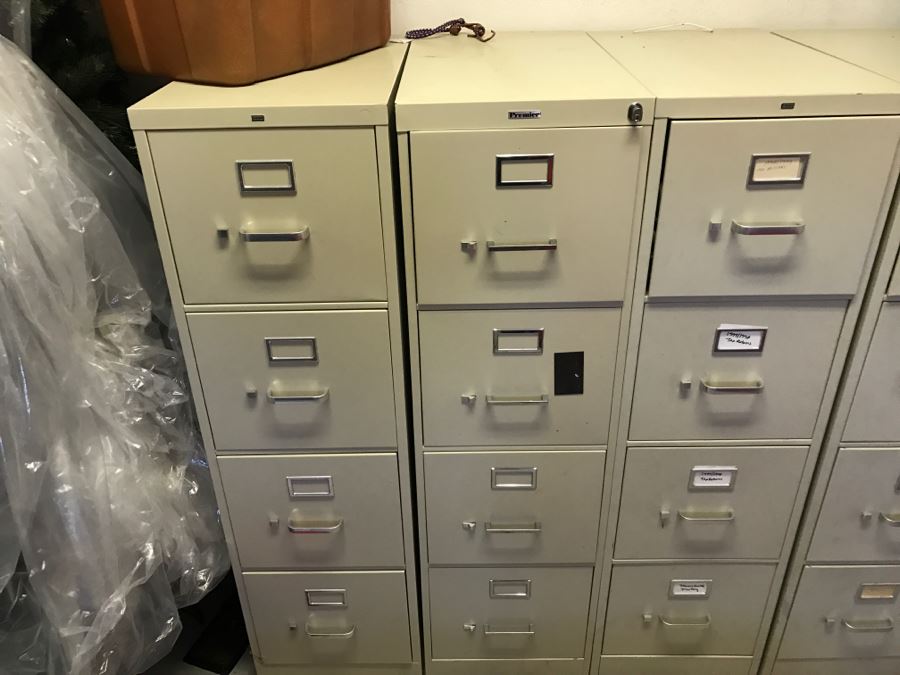 (3) 4-Drawer Metal Filing Cabinets (Two Are HON, One Is Premier) [Photo 2]