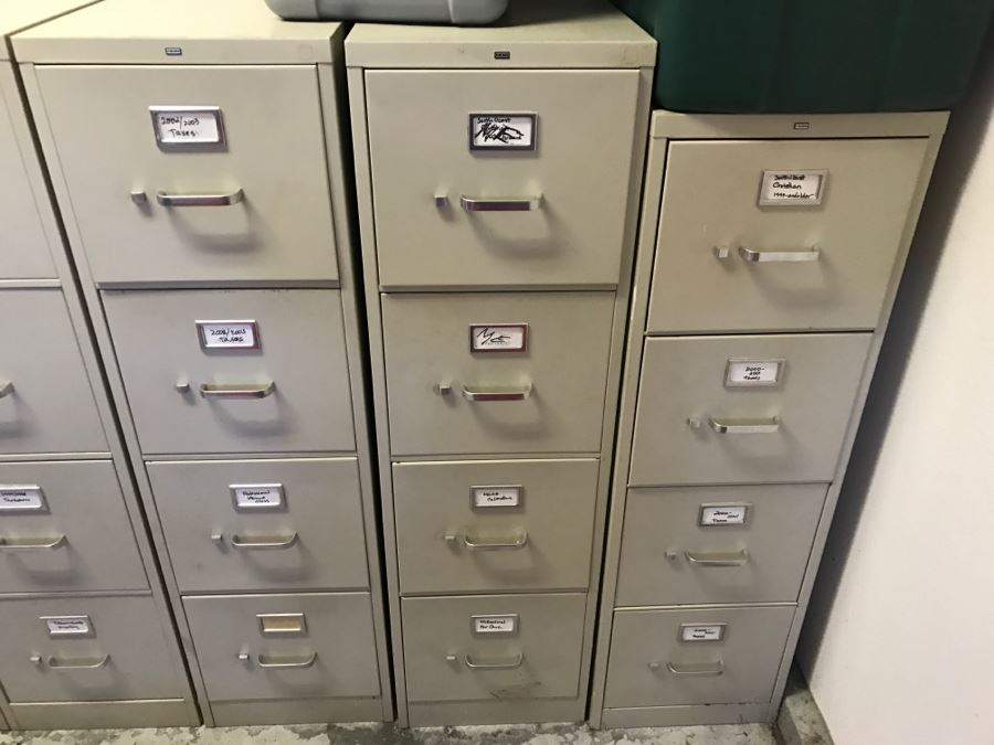 (3) 4-Drawer HON Metal Filing Cabinets [Photo 2]