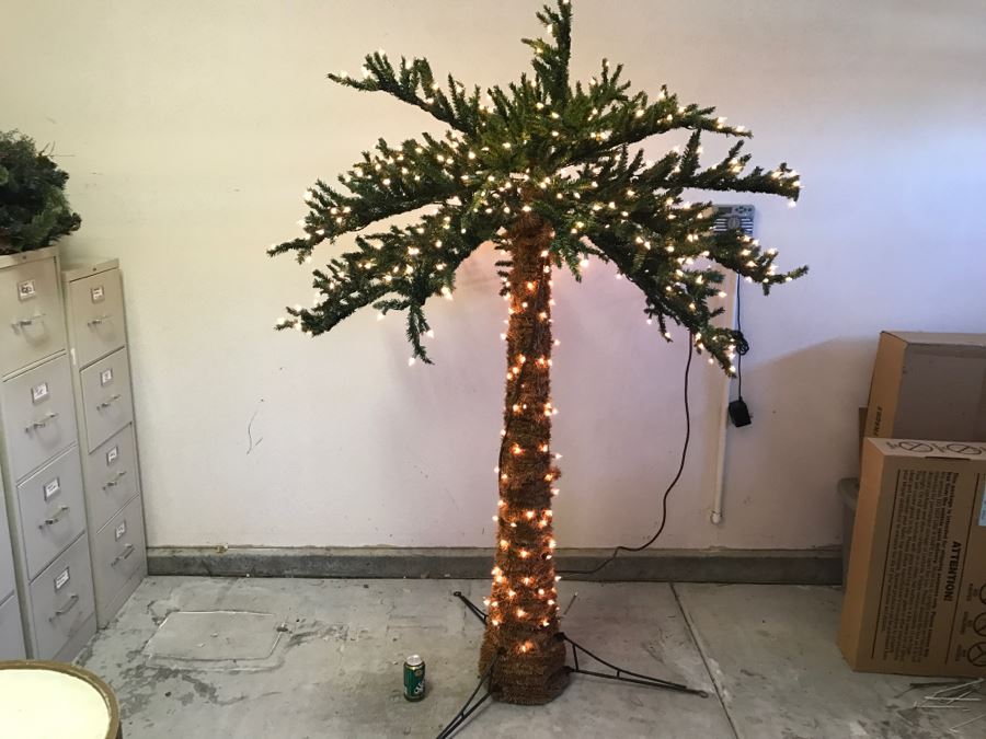 Lighted Artificial Palm Tree With Built In Stand [Photo 1]
