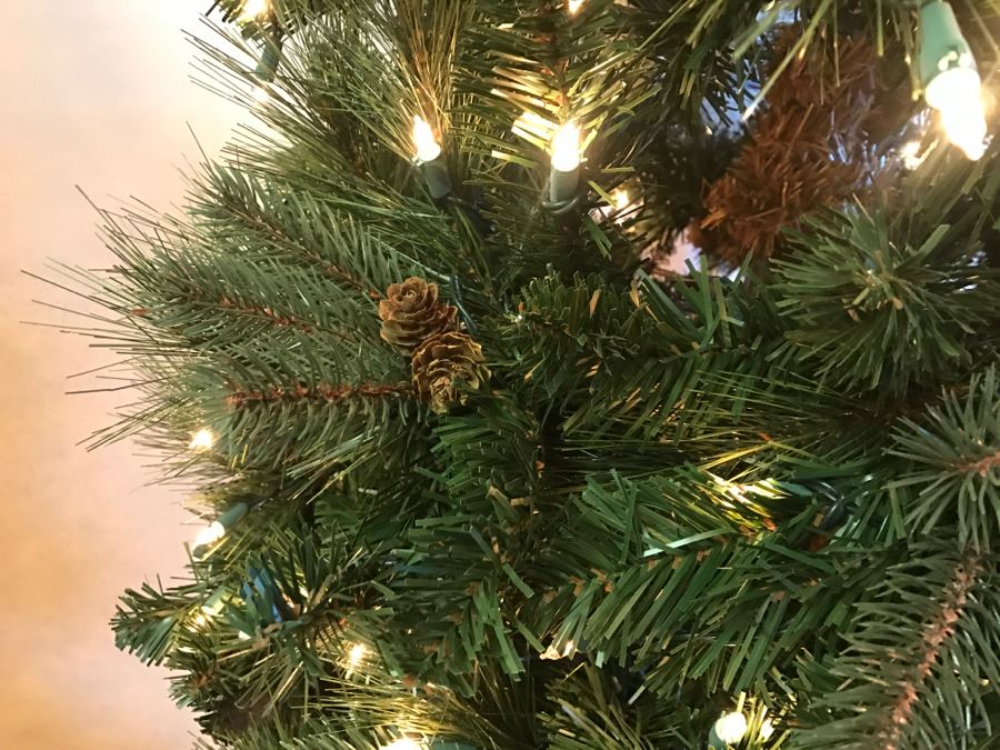 Pair Of Lighted Artificial Christmas Trees With Built-In Stands And Set Of Round Stacking Boxes [Photo 9]