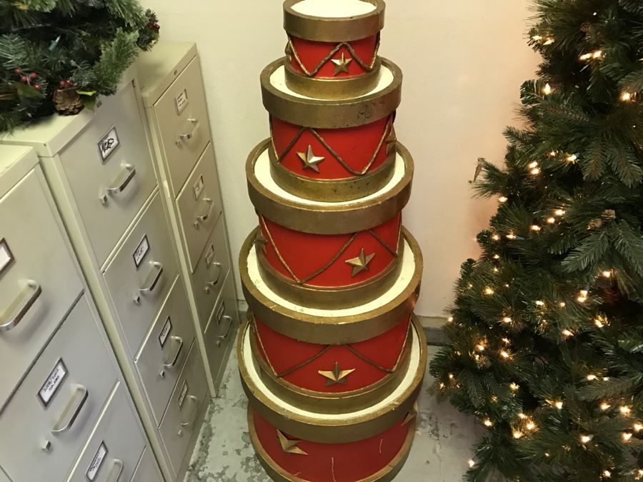 Pair Of Lighted Artificial Christmas Trees With BuiltIn Stands And Set