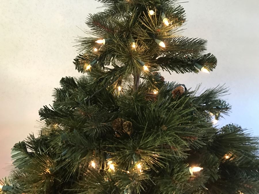 Pair Of Lighted Artificial Christmas Trees With Built-In Stands And Set Of Round Stacking Boxes [Photo 10]