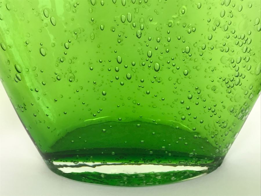 Set Of (3) AMICI Green Glass Vases [Photo 5]