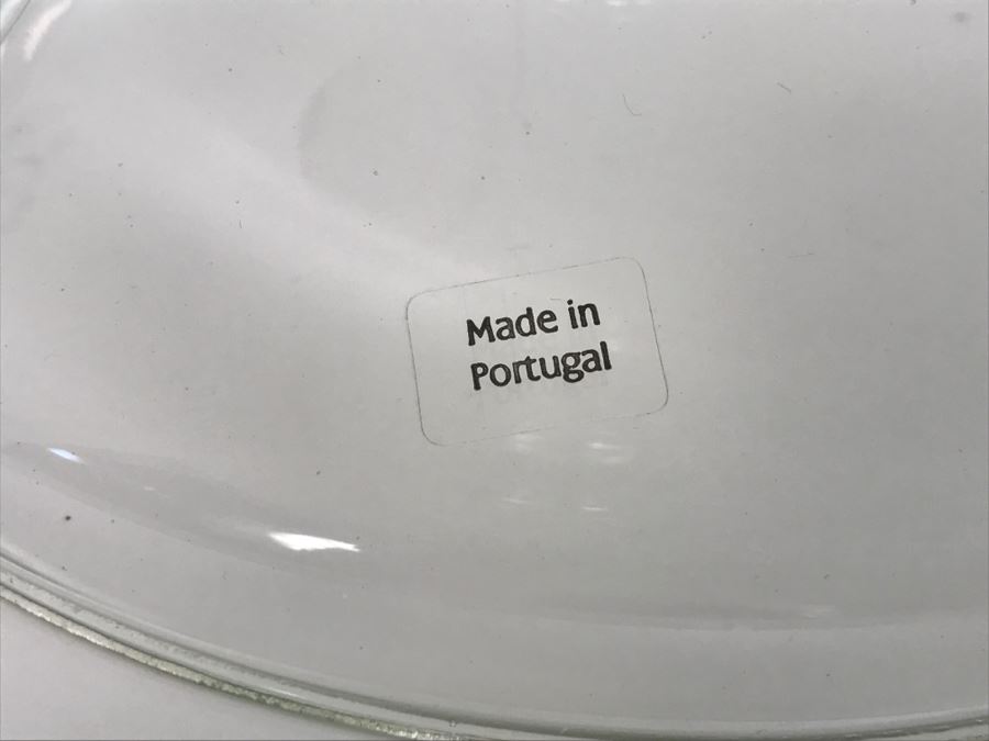 Large Glass Vase Made In Portugal Filled With Artificial Fruit [Photo 2]